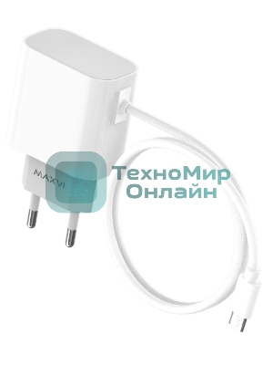 Сетевое зарядное устройство Maxvi CHL-240M 2.4A, with microUSB cable, белый