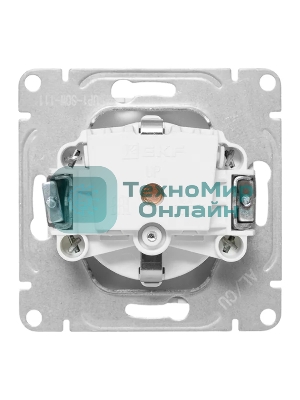 Механизм розетки EKF UP1-SOW-111 16А, с заземлением, со шторками, белый Эпика