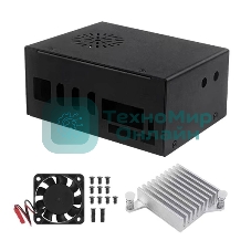 Компьютерный корпус Orange pi 5 plus metal case + heatsink +fan, Type 1