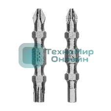 Набор бит двухстор. Gross PH2-T30х45мм, PZ2-H4х45мм, сталь S2, 2 шт.