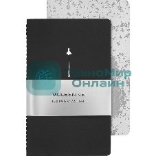 Блокнот Moleskine CAHIER NASA-INSPIRED SKCAHLP7063S2 Large 130х210 мм 120 стр. нелинованный мягкая обложка серебристый/черный Moon (2 шт)