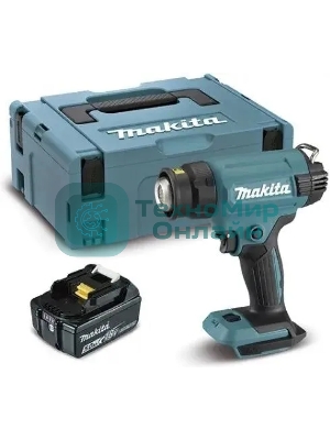 Фен технический аккумуляторный LXT 18В, 550 град, кейс MakPac,насадки (1х5А·ч)