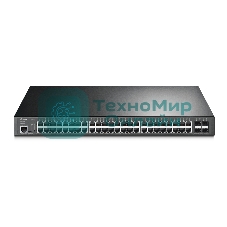 Коммутатор 48-port Gigabit PoE+ L2+ switch, 48 802.3af/at PoE+ ports, 4 Gb SFP slots, 1 RJ-45 + 1Micro-USB console ports, 348W PoE budget