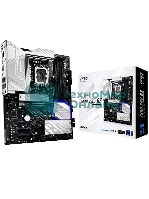 Материнская плата ASRock Z890 PRO RS, LGA1851, Intel Z890, 4xDDR5, 4xSATA, 4xM.2, 1xPCIe 5.0 x16, 2xThunderbolt 4, 1xUSB-A 3.2 Gen 2, 6xUSB-A 3.2 Gen 1, 4xUSB 2.0, 1xHDMI, 1xDP, 1x2.5Gb LAN, 3x3.5 мм, 7.1, ATX