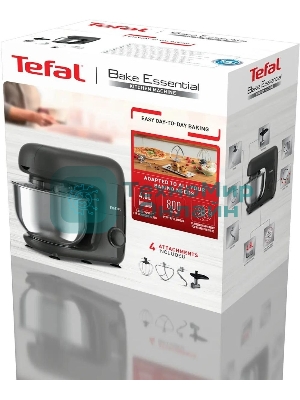 Кухонная машина Tefal Bake Essential QB161H38, черный/серебристый