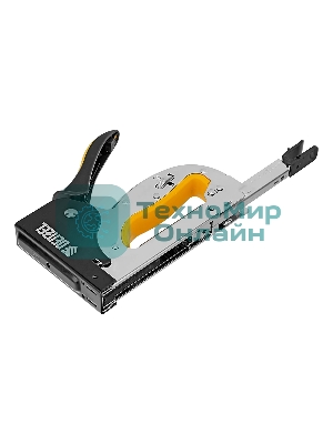 Степлер Denzel металл., скобы в комплекте, плавная регулировка удара, 2К рукоятка, тип 53, 4-14 мм