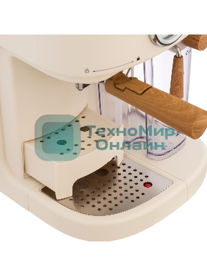 Кофеварка рожковая Maunfeld MF-737BG PRO бежевый, исп. кофе - молотый, 1.5 л, 1250 Вт, 15 бар