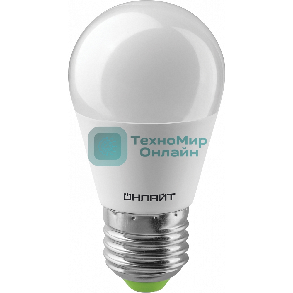 Лампа светодиодная ОНЛАЙТ 71645 OLL-G45-6-230-2.7K-E27 6 Вт шар 2700К теплый белый E27 450лм 176-264В