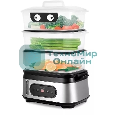 Пароварка электрическая Kitfort КТ-4082 3ярус. 800Вт серебристый