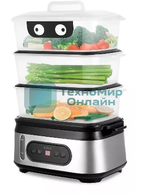 Пароварка электрическая Kitfort КТ-4082 3ярус. 800Вт серебристый