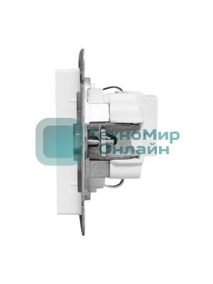Механизм розетки EKF UP1-SOW-111 16А, с заземлением, со шторками, белый Эпика