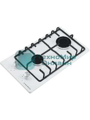 Газовая варочная панель Maunfeld EGHE.32.3EW/G, 2 конфорки, эмалированная сталь, белый