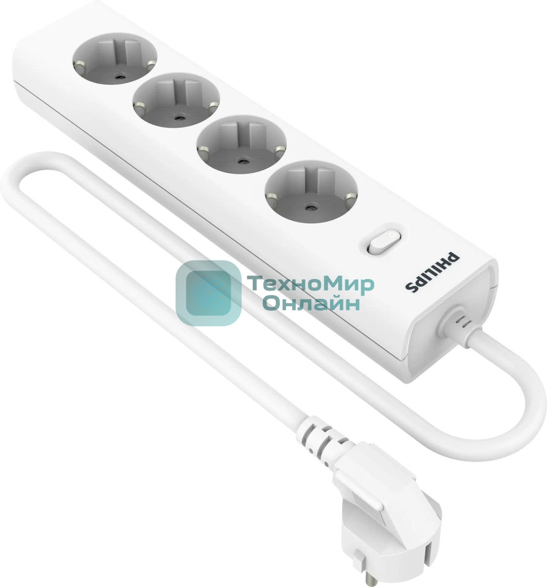 Сетевой фильтр Philips CHP2145WC/51, 5м, 4 розетки, белый