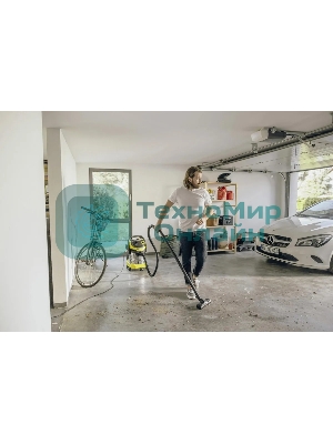 Строительный пылесос Karcher WD 5 S V-25/5/22 желтый, 1100 Вт, уборка сухая/сбор воды, пылесборник мешок/контейнер, 25 л