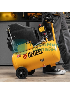 Компрессор воздушный безмасляный Denzel DLC1300/24 (58171) 1,3 кВт, 24 литра, 206 л/мин