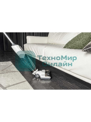 Пылесос вертикальный GARLYN Aqua Base 3 белый/черный, питание от аккумулятора, 170 Вт, уборка сухая/влажная, пылесборник 0.4 л