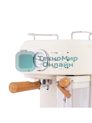 Кофеварка рожковая Maunfeld MF-737BG PRO бежевый, исп. кофе - молотый, 1.5 л, 1250 Вт, 15 бар