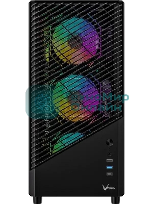 Компьютерный корпус Aerocool/Formula Mana Geometry черный без БП ATX 3x120мм 1xUSB 3.0 1xUSB3.1 audio bott PSU