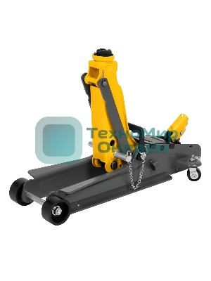 Домкрат гидравлический подкатной с фиксатором Denzel 2,5 т,85-385 мм, в пласт. кейсе