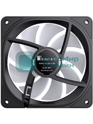Вентилятор для корпуса JONSBO FR-606BR Reverse (120x120x25мм, 4-pin PWM, ARGb, 35.99CFM, 26.5dBA, 1500RPM, черный)