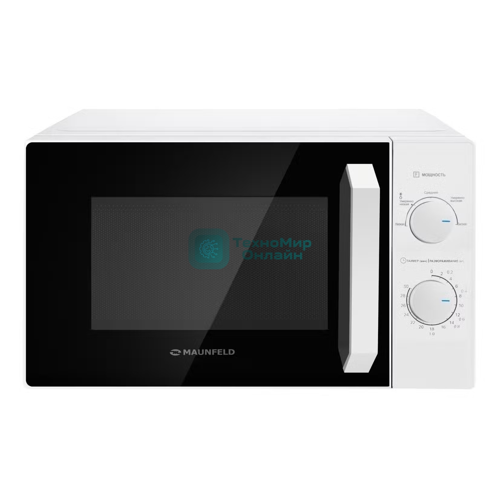 Микроволновая печь MAUNFELD MFSMO720MW02 белый, 20 л, 700 Вт, переключатели - поворотный механизм