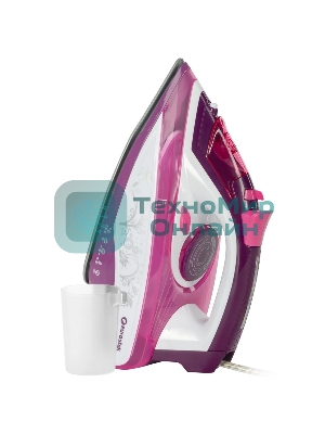 Утюг Eurostek EEI-2603 белый/розовый, 2600 Вт, 45 г/мин, 140 г/мин, 350 мл
