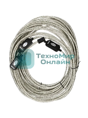 Кабель-адаптер VCOM VUS7049-25M USB2.0-repeater, удлинительный активный Am-->Af 25м