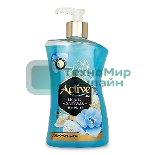 Жидкое мыло жемчужное Active 450 мл. С дозатором. Ракушка и цветок (511801640)