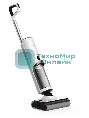 Пылесос вертикальный Deerma DEM-VX910W белый/черный, питание от аккумулятора, 230 Вт, уборка влажная/сухая, пылесборник 0.7 л, работа от АКБ max - 45 мин