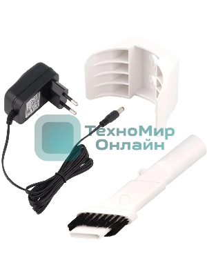 Пылесос вертикальный Coolfort CF-3001 белый, питание от аккумулятора, 150 Вт, уборка сухая, пылесборник 0.5 л, работа от АКБ max 30 мин.