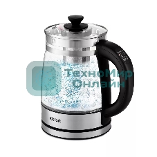 Чайник электрический Kitfort KT-6119 1.7л. 2200Вт прозрачный (корпус: стекло)