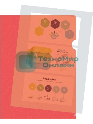 Папка-уголок Silwerhof Eco тисненый A4, пластик, 0.12мм, красный