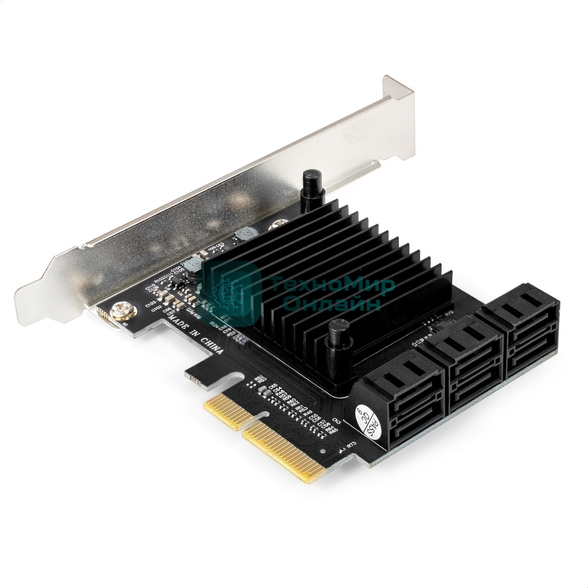 Контроллер ExeGate EXE-516 (PCI-E x4 v3.0, SATA3 6Gb/s, 6 int, ASMedia Chipset ASM1166)