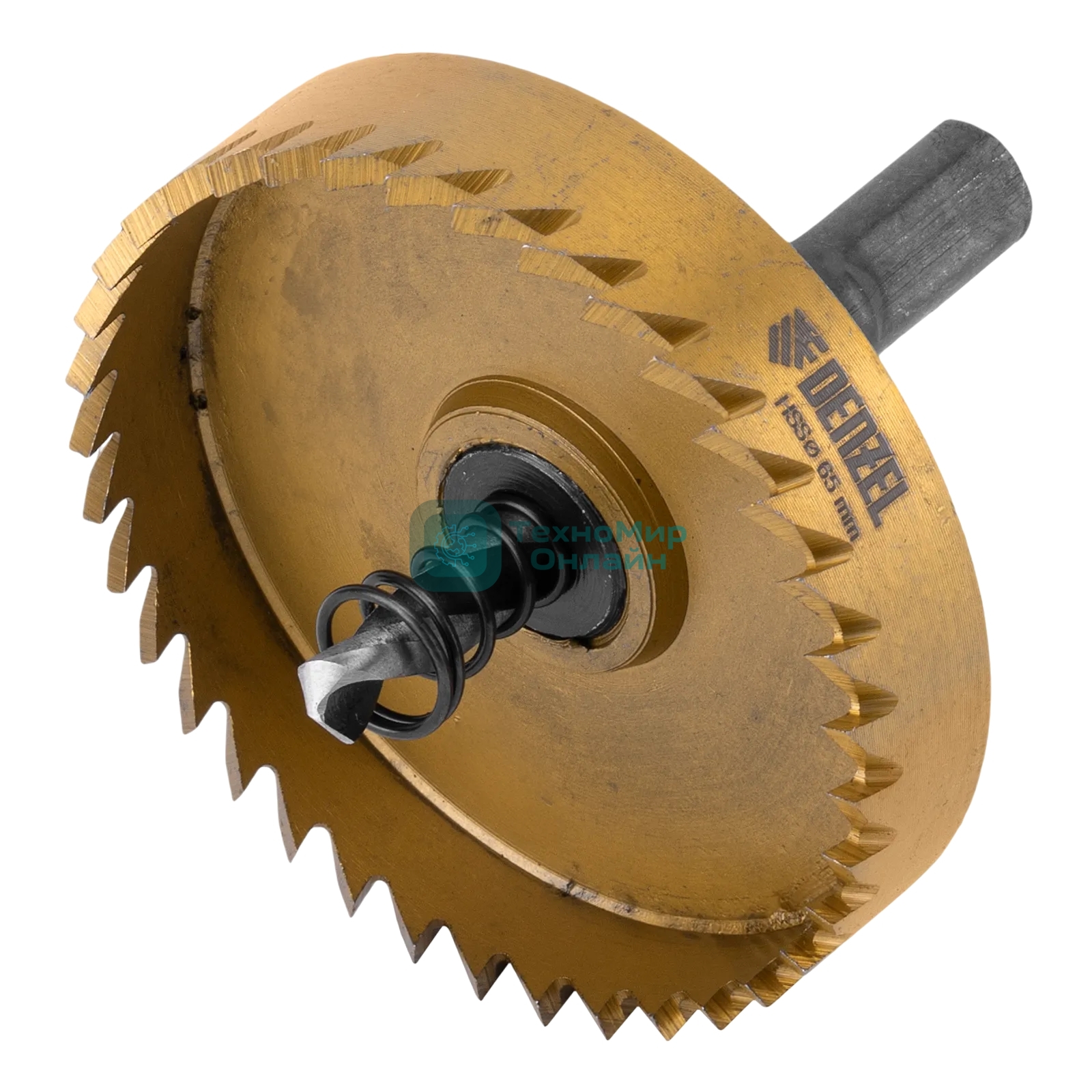 Коронка по металлу Denzel HSS, 65 мм, нитридтитановое покрытие