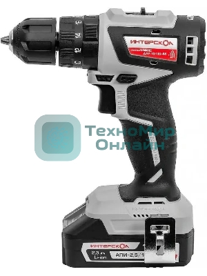 Дрель-шуруповерт аккумуляторная бесщеточная ИНТЕРСКОЛ ДАУ-10/18В 44 МиниМАКС 769.2.2.45 Li-ion, кейс, 2 аккум., 2,5 А·ч, ЗУ