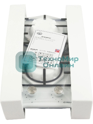 Газовая варочная панель Maunfeld EGHE.32.3EW/G, 2 конфорки, эмалированная сталь, белый