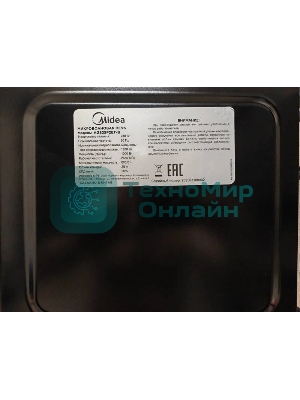 Микроволновая печь Midea AG825P2ET-B черный, 25 л, 800 Вт, переключатели - кнопки, поворотный механизм