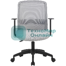 Кресло компьютерное Cactus CS-MC333-GY серый, сиденье серый, сетка/ткань, низк.спин. крестов. пластик, пластик черный