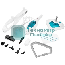 Швабра паровая Kitfort КТ-3908 белый/бирюзовый