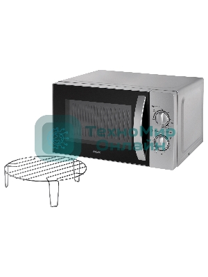 Микроволновая печь BBK 20MWG-740M/S серебро, 20 л, 700 Вт, переключатели - поворотный механизм