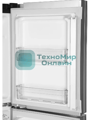 Холодильник Hitachi R-W660PUC7X GS серебристый стекло двухкамерный 396/144л морозилка сверху, No Frost, Side by Side