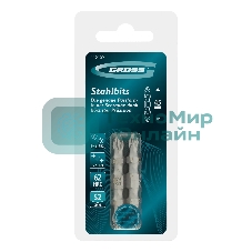 Набор бит двухстор. Gross PH2-PH2х45мм, PZ2-PZ1х45мм, сталь S2, 2 шт.