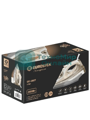Утюг Eurostek EEI-2607 бежевый/белый, 2600 Вт, 45 гр/мин, 140 г/мин, 350 мл