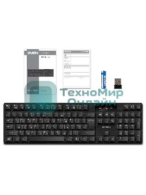 Клавиатура SVEN KB-C2300W беспроводная, радиоканал, чёрный