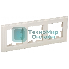 Рамка 3-местная IEK BRITE РУ-3-2-БрВа стекло ванильный