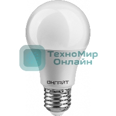 Лампа светодиодная ОНЛАЙТ 71682 OLL-А60-12-230-2.7K-E27 12 Вт шар 2700К тепл. белый E27 900 лм