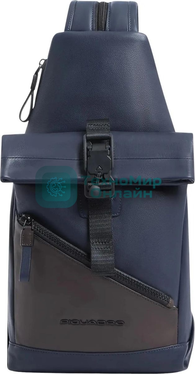 Рюкзак слинг Piquadro Harper CA6784AP/BLUTM синий/коричневый кожа