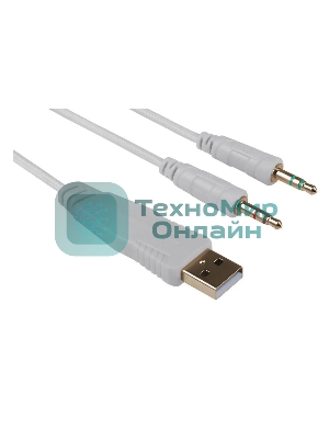 Гарнитура Redragon Mento белый, проводная, USB / 2 x mini jack 3.5 мм, подсветка