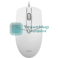 Мышь проводная Acer OMW300 белый, 1200 dpi, USB, кнопки - 3
