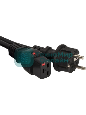 Шнур питания Lanmaster LAN-PP19L/SH-0.5-BK C19-Schuko проводник.:3x1.5мм2 0.5м 220В 16А черный